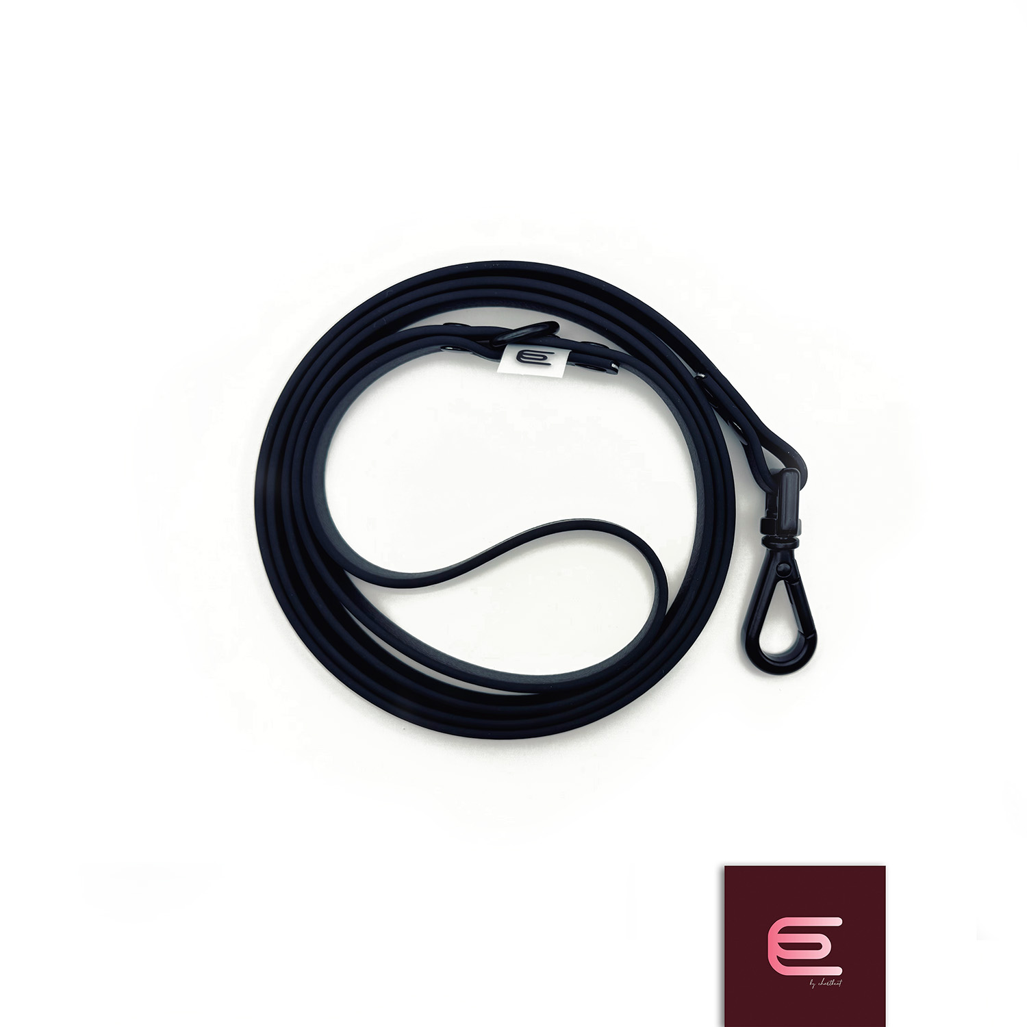 Smycz dla charcika włoskiego Black PVC - EYESH -for dog walks- zdjęcie 1